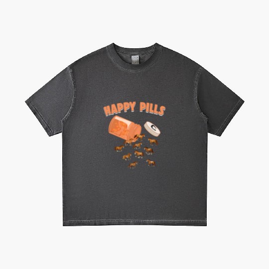 Happy Pills Horse Funny Farm Animal Lovers Humor Gradient T Shirts