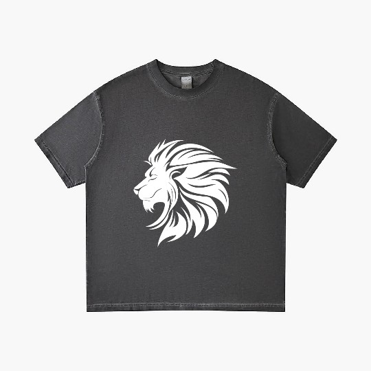 Mighty Lion Head Mane Cool Tattoo Style Gradient T Shirts