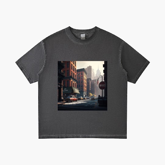 New York City Art Iconic Place Drawing Canvas Gradient T Shirts
