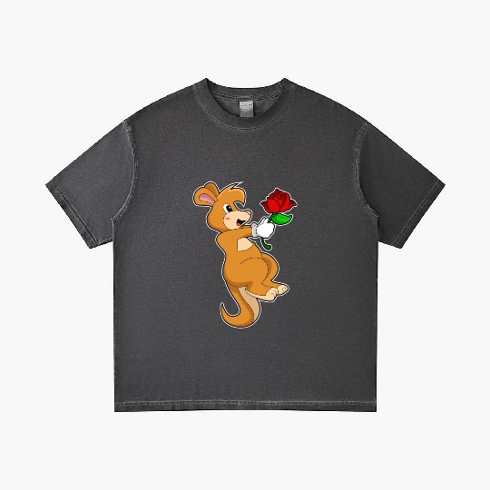 Kangaroo With Flower Gradient T Shirts