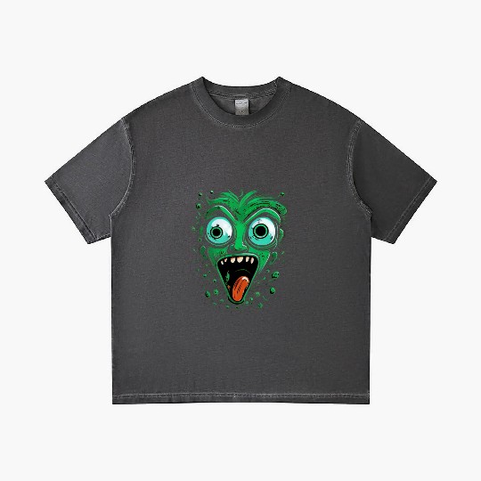 Funny Green Crazy Face Eyes Game Gaming Gradient T Shirts