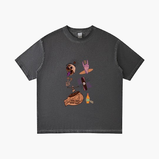 Brown Purple Skeleton Gradient T Shirts
