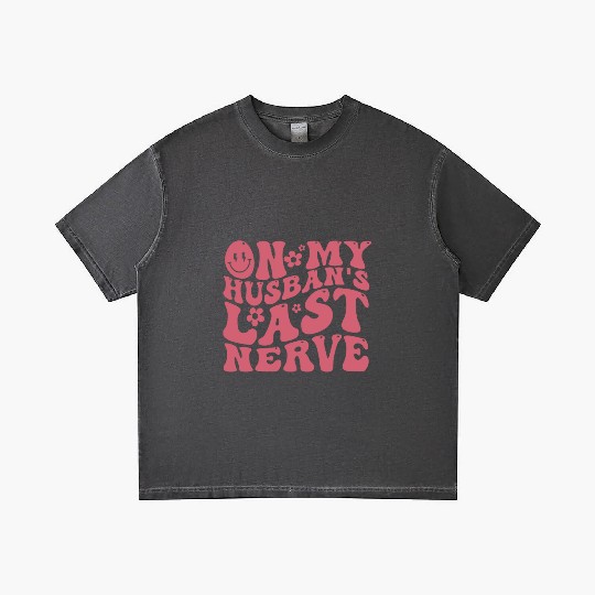 On My Husband's Last Nerve | Funny Wavy Groovy Gradient T Shirts