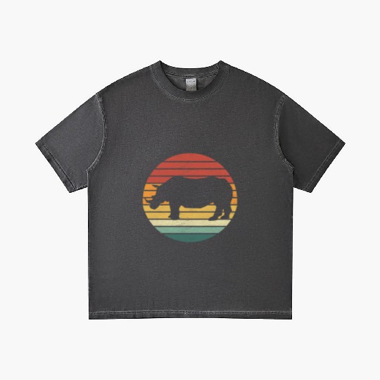 Rhino Lover - Vintage Sunset Rhinoceros Gradient T Shirts