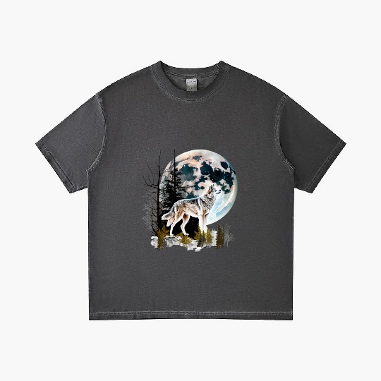 Wolf Moonlight Forest Wild Werewolf Watercolor 2 Gradient T Shirts