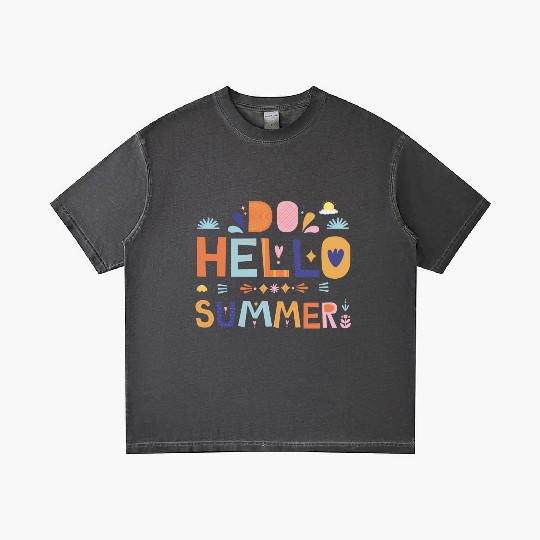 Hello Summer Art | Fun Colorful Summer Quote Gradient T Shirts