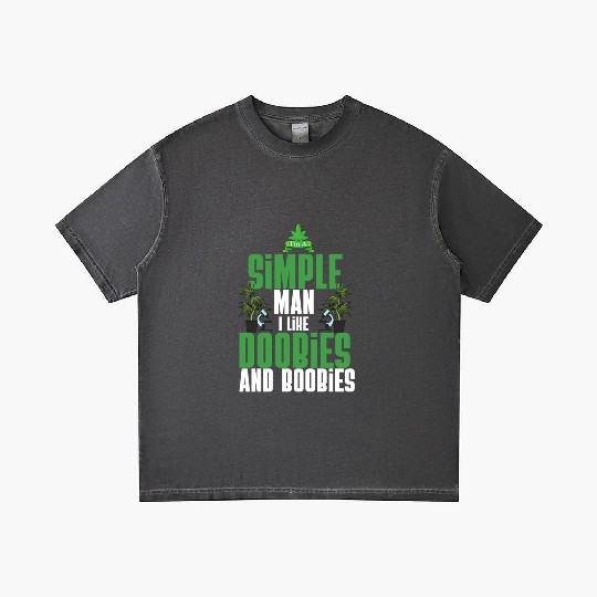 I'm A Simple Man I Like Doobies And Boobies Weed Gradient T Shirts