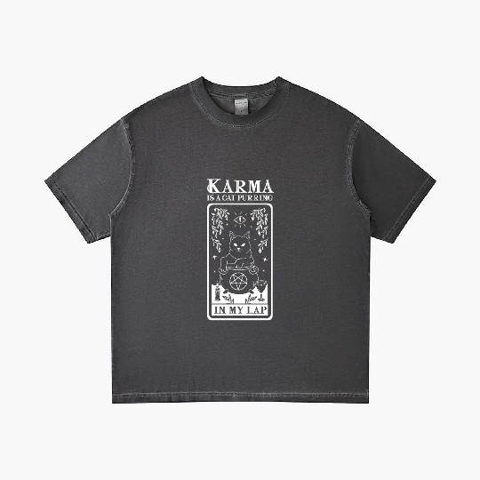 Karma is a Cat Purring in My Lap Witchcraft Tarot Gradient T Shirts