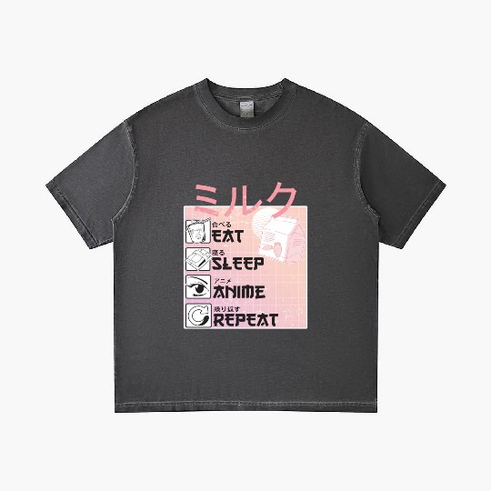 Eat Sleep Anime Repeat Straweberry Milk Japanese Gradient T Shirts