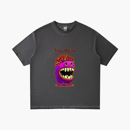 Stay Weird Monster Doodle Violet Gradient T Shirts