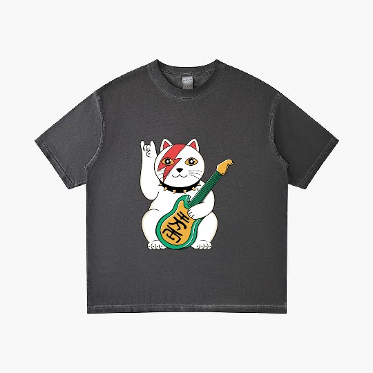 Lucky Cat Guitar Guitarist Gradient T Shirts