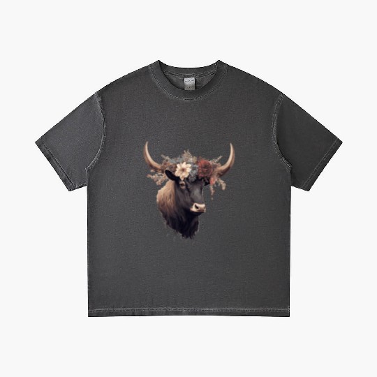 Cute Yak Flower Crown Yaks Floral Farm Animal Pet Gradient T Shirts
