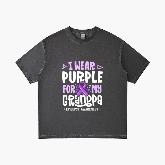 Epilepsy Ribbon I Wear Purple For My Grandpa Gradient T Shirts