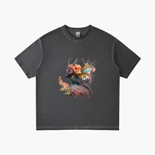 Cute Bird Of Paradise Bird Flower Crown Pet Birds Gradient T Shirts
