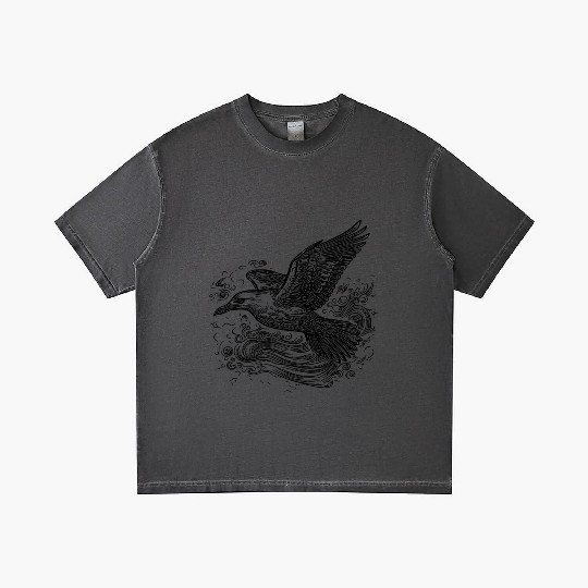 Elegant Flying Seagull Over The Water Gradient T Shirts