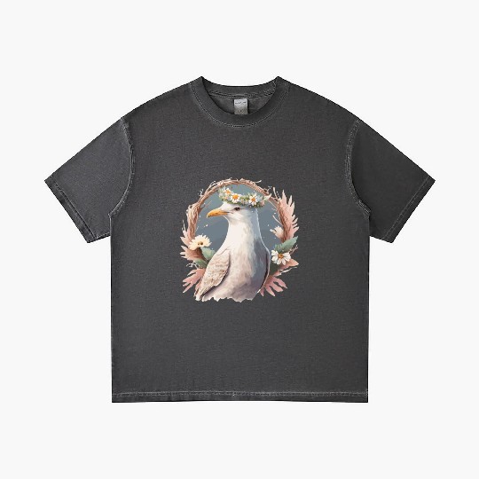 Seagull Bird Flower Crown Floral Seabirds Gradient T Shirts