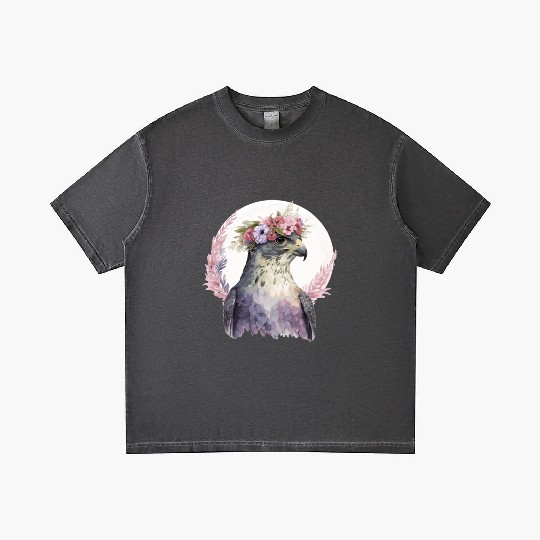 Falcon Birds Of Prey Flower Crown Floral Bird Watc Gradient T Shirts