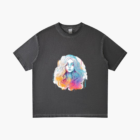 Glimmering Holographic Girl The Future is Now Gradient T Shirts