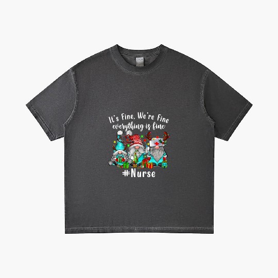 Gnome Its Fine Im Fine Everything Is Fine Xmas Gradient T Shirts