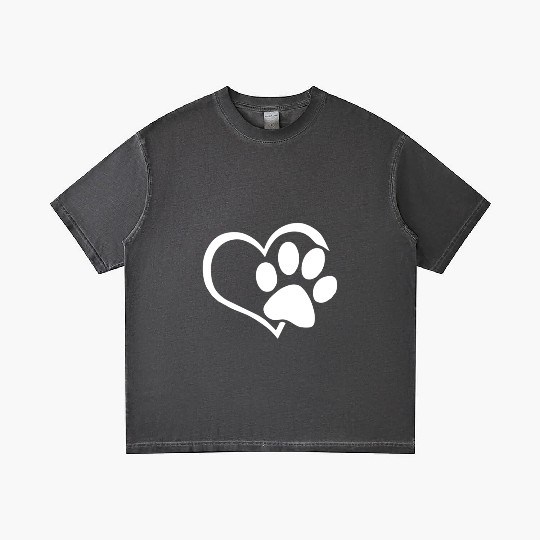 Dog Dad Mom Puppy Gradient T Shirts Love Dogs Paw Print Heart