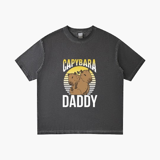 Capybara Daddy Lover Animal Rodent Capybaras Dad F Gradient T Shirts