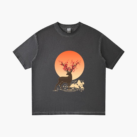 Sakura Deer Spirit Sika Deer Spirit Oriental Gradient T Shirts