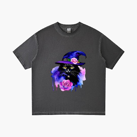 Watercolor Cat Halloween Sublimation Gradient T Shirts