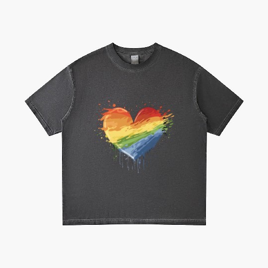 Love Conquers All: LGBTQ+ Rainbow Heart Embracing Gradient T Shirts