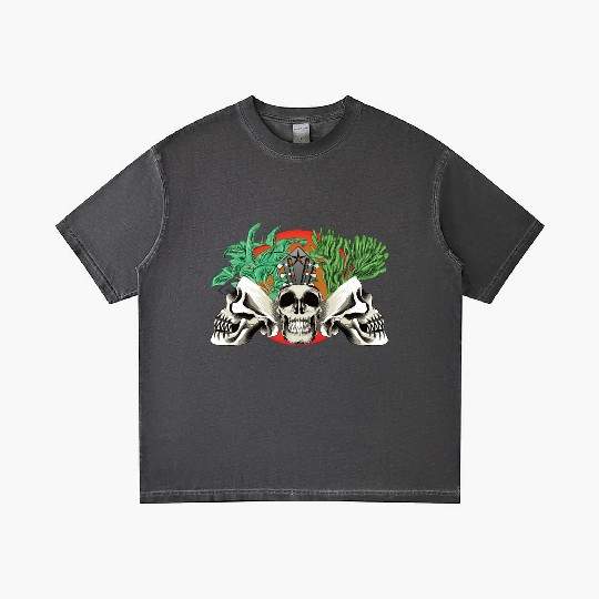 Skull Plant of the blood moon night light Gradient T Shirts