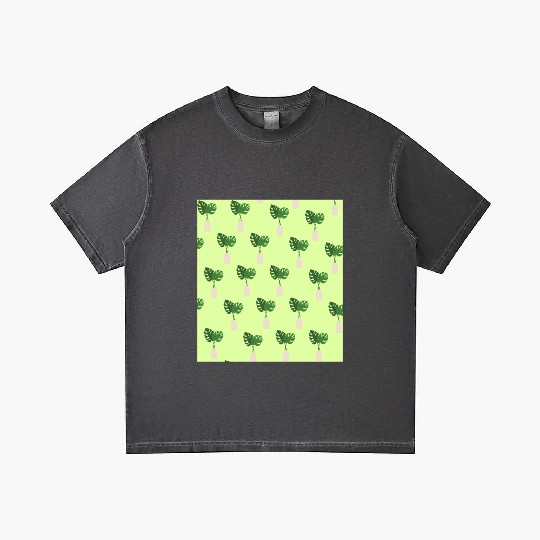 Green Tropical Palm Leaves In A Grey Vessel Gradient T Shirts