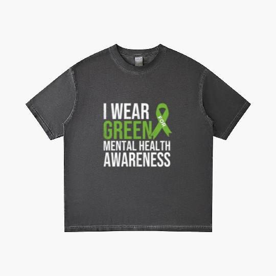 Green Ribbon Mental Health & Depression Awareness Gradient T Shirts