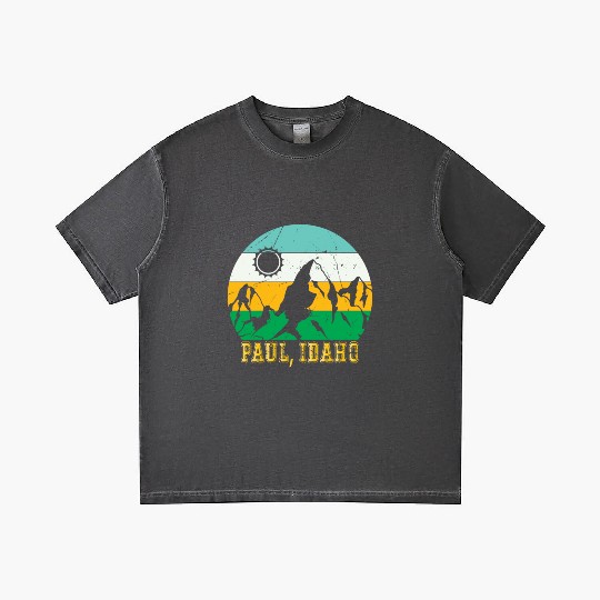 Idaho Mountain Hiking Souvenir Paul Mountain Trip Gradient T Shirts