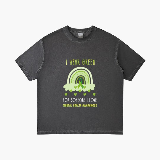 I Wear Green For Mental Health Awareness Ribbon Ra Gradient T Shirts