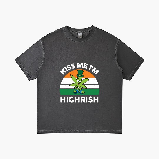 St Patricks Day Kiss Me Im Highrish Marijuana Gradient T Shirts