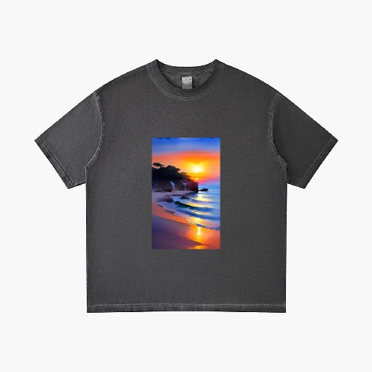 A sunrise with a seaside view Gradient T Shirts