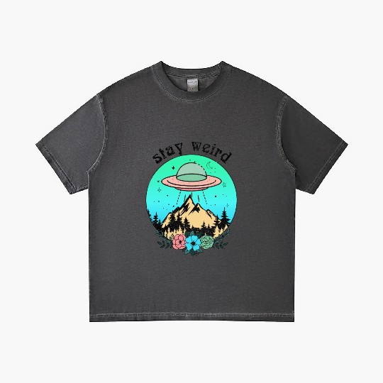 Stay Weird UFO Gradient T Shirts