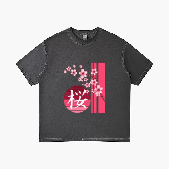 Sakura Flowers Spring Cherry Blossoms Japanese Kan Gradient T Shirts