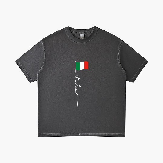 Italy Signature Flag Pole Elegant Patriotic Italia Gradient T Shirts