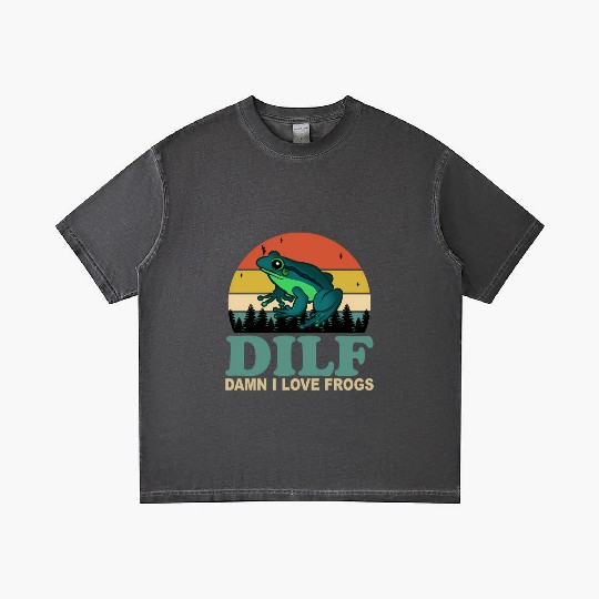 Dilf-Damn I Love Frogs Saying Frog-Amphibian Gradient T Shirts