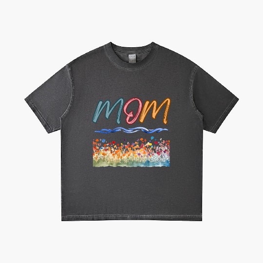 Colorful Flower Mom Mother's Day I Love Mom Gradient T Shirts