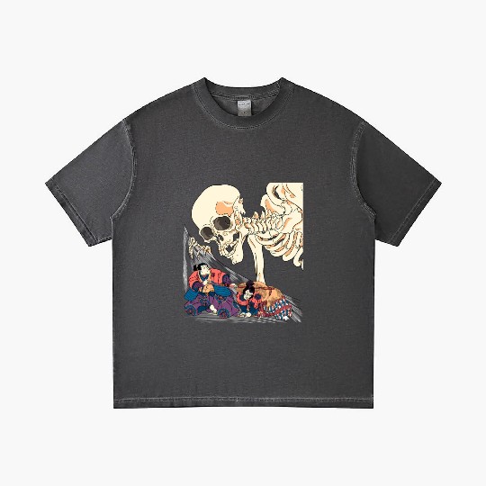Kuniyoshi Samurai Killing Skeleton Spectre Ukiyo-E Gradient T Shirts