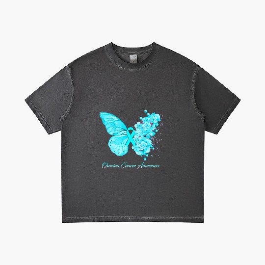 Ovarian Cancer Awareness Ribbon Teal Ovarian Cance Gradient T Shirts