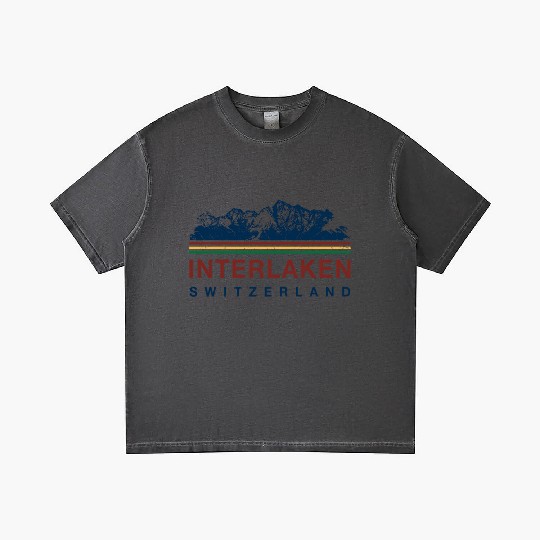 Switzerland Interlaken Swiss Mountain Climbing Gradient T Shirts