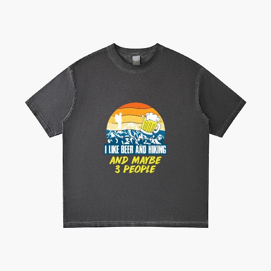 I like Beer and Hiking Mountain lover Wanderlust Gradient T Shirts