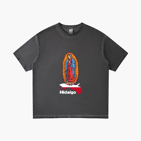 Virgen De Guadalupe With Hidalgo Mexico Gradient T Shirts