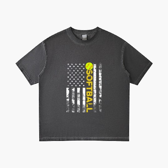 American Flag Softball Team Gradient T Shirts