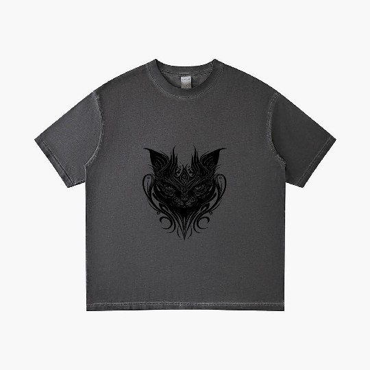 Tattoo Cat In Geometric Lines Style Gradient T Shirts