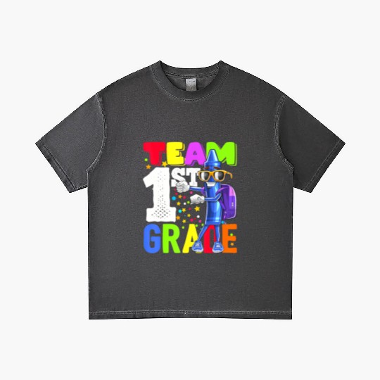 Team 1st Grade Flossing Crayon Back to School Kid Gradient T Shirts