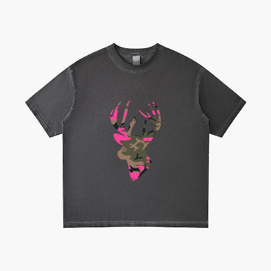 Deer -S Camo Outfitter Black Gradient T Shirts