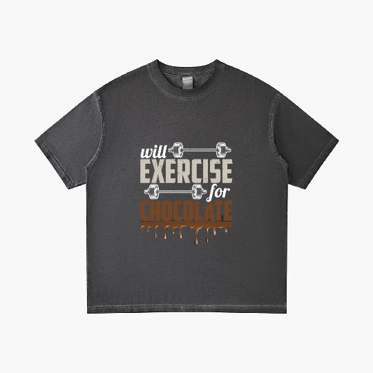 Will Exercise For Chocolate Workout Gym Fitness Gradient T Shirts